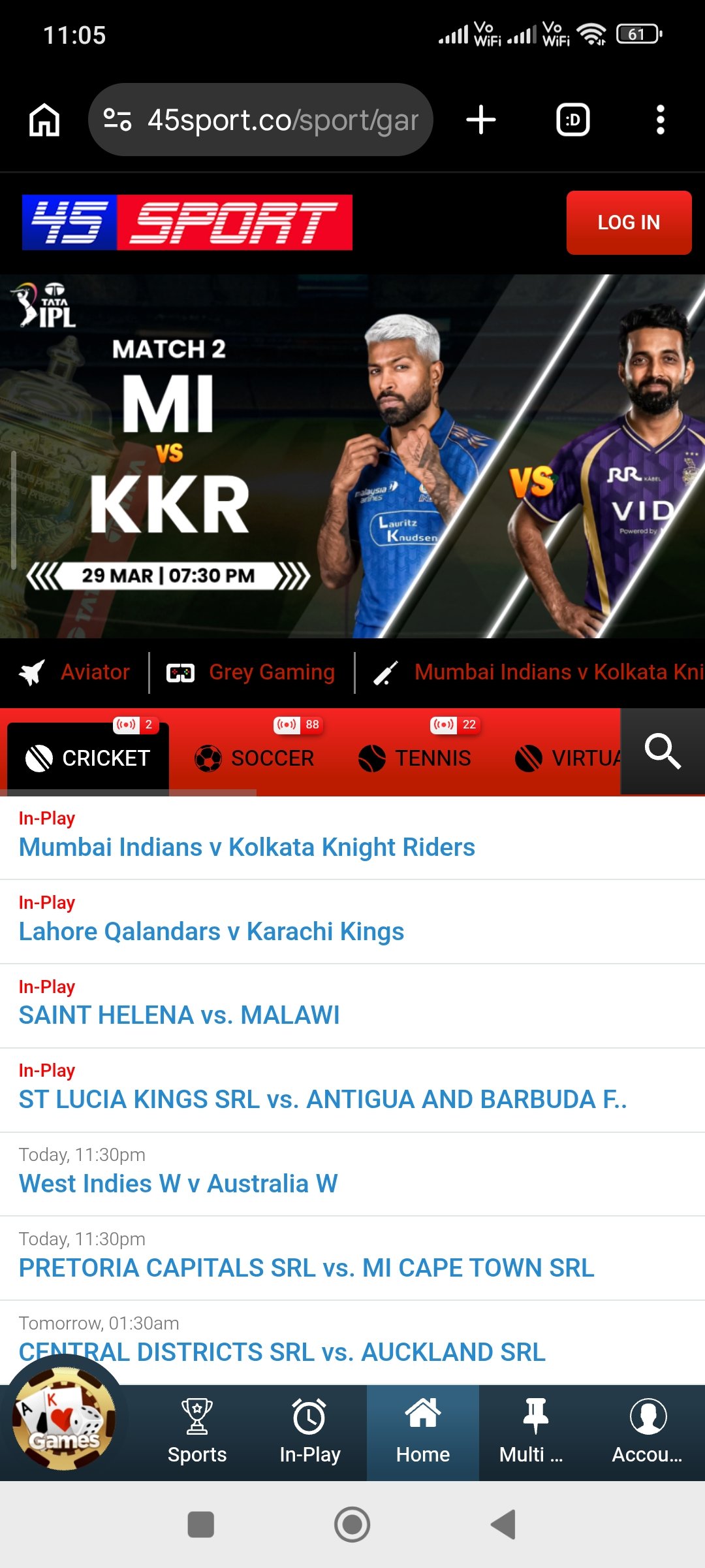 45sports.net screenshot